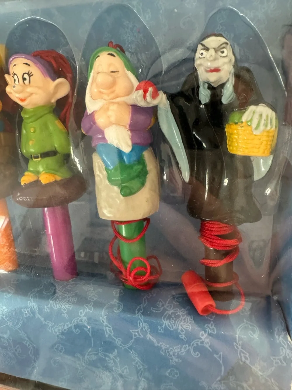 RARE Vintage Disney Snow White & the Seven Dwarfs 9-Piece Character Pen Set